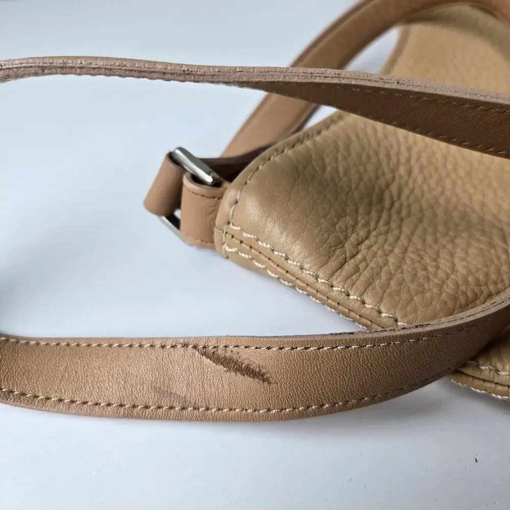 Coach Vintage Hudson Pebbled Leather Crossbody Purse Beige Neutral Bag Bullseye